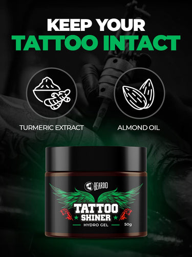 Beardo Tattoo Shiner Hydro Gel, 50g (Pack of 2) | Heals & Maintains Tattoo Ink | Tattoo Shiner for Men | Brighten & Shine Tatoo for Men